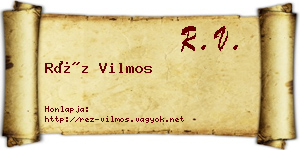 Réz Vilmos névjegykártya