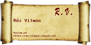 Réz Vilmos névjegykártya